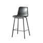 Contemporary Style Low Back Upholstered Bar Stool with Metal Legs Grey 1 Piece Clearhalo 'Bar Furniture' 'Bar Stools' 'bar_stools' 'furn' 'furn_bar_stools' 'Furniture' 'Kitchen & Dining Furniture' 7794807