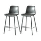 Contemporary Style Low Back Upholstered Bar Stool with Metal Legs Grey 2 Piece Set Clearhalo 'Bar Furniture' 'Bar Stools' 'bar_stools' 'furn' 'furn_bar_stools' 'Furniture' 'Kitchen & Dining Furniture' 7794808