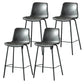 Contemporary Style Low Back Upholstered Bar Stool with Metal Legs Grey 4 Piece Set Clearhalo 'Bar Furniture' 'Bar Stools' 'bar_stools' 'furn' 'furn_bar_stools' 'Furniture' 'Kitchen & Dining Furniture' 7794809