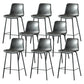 Contemporary Style Low Back Upholstered Bar Stool with Metal Legs Grey 8 Piece Set Clearhalo 'Bar Furniture' 'Bar Stools' 'bar_stools' 'furn' 'furn_bar_stools' 'Furniture' 'Kitchen & Dining Furniture' 7794811