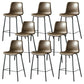 Contemporary Style Low Back Upholstered Bar Stool with Metal Legs Tan 8 Piece Set Counter Stool(26"H) Clearhalo 'Bar Furniture' 'Bar Stools' 'bar_stools' 'furn' 'furn_bar_stools' 'Furniture' 'Kitchen & Dining Furniture' 7794816