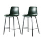 Contemporary Style Low Back Upholstered Bar Stool with Metal Legs Blackish Green 2 Piece Set Clearhalo 'Bar Furniture' 'Bar Stools' 'bar_stools' 'furn' 'furn_bar_stools' 'Furniture' 'Kitchen & Dining Furniture' 7794818