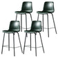 Contemporary Style Low Back Upholstered Bar Stool with Metal Legs Blackish Green 4 Piece Set Clearhalo 'Bar Furniture' 'Bar Stools' 'bar_stools' 'furn' 'furn_bar_stools' 'Furniture' 'Kitchen & Dining Furniture' 7794819