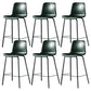 Contemporary Style Low Back Upholstered Bar Stool with Metal Legs Blackish Green 6 Piece Set Clearhalo 'Bar Furniture' 'Bar Stools' 'bar_stools' 'furn' 'furn_bar_stools' 'Furniture' 'Kitchen & Dining Furniture' 7794820