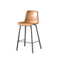 Contemporary Style Low Back Upholstered Bar Stool with Metal Legs Tan 1 Piece Counter Stool(26"H) Clearhalo 'Bar Furniture' 'Bar Stools' 'bar_stools' 'furn' 'furn_bar_stools' 'Furniture' 'Kitchen & Dining Furniture' 7794822