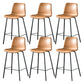 Contemporary Style Low Back Upholstered Bar Stool with Metal Legs Tan 6 Piece Set Clearhalo 'Bar Furniture' 'Bar Stools' 'bar_stools' 'furn' 'furn_bar_stools' 'Furniture' 'Kitchen & Dining Furniture' 7794825