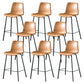 Contemporary Style Low Back Upholstered Bar Stool with Metal Legs Tan 8 Piece Set Bar Stool(30"H) Clearhalo 'Bar Furniture' 'Bar Stools' 'bar_stools' 'furn' 'furn_bar_stools' 'Furniture' 'Kitchen & Dining Furniture' 7794826