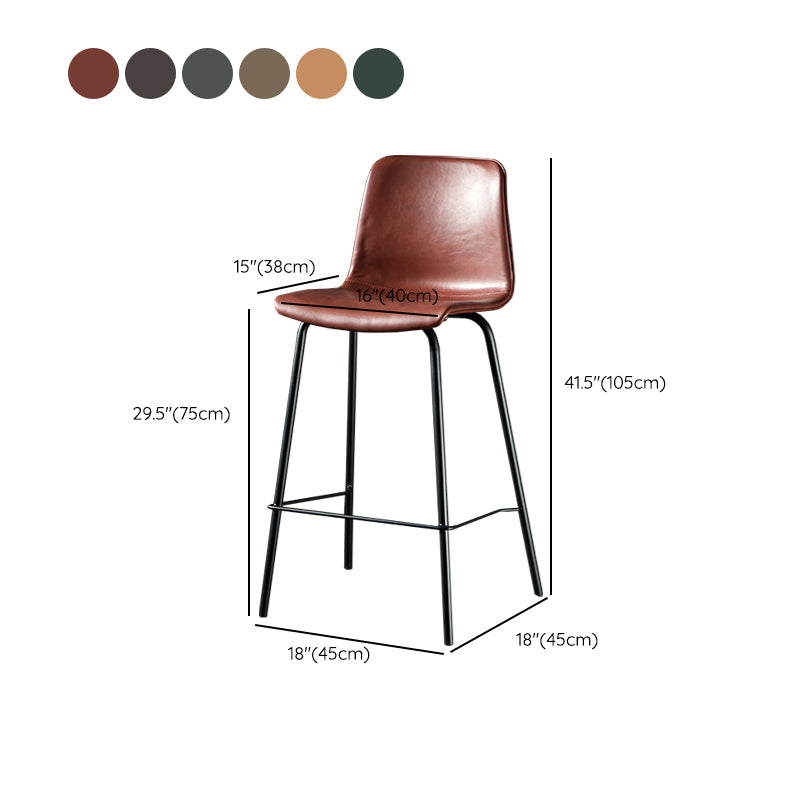 Contemporary Style Low Back Upholstered Bar Stool with Metal Legs Clearhalo 'Bar Furniture' 'Bar Stools' 'bar_stools' 'furn' 'furn_bar_stools' 'Furniture' 'Kitchen & Dining Furniture' 7794828
