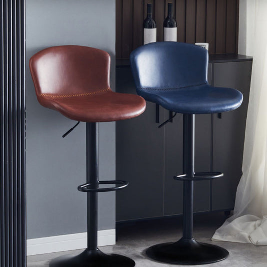 Sgabello da bar imbottito regolabile in stile contemporaneo con gambe metalliche