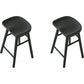 Contemporary Black Ash Solid Wood Armless Bar Stool with Footrest Black 2 Piece Set Clearhalo 'Bar Furniture' 'Bar Stools' 'bar_stools' 'furn' 'furn_bar_stools' 'Furniture' 'Kitchen & Dining Furniture' 7794902