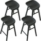 Contemporary Black Ash Solid Wood Armless Bar Stool with Footrest Black 4 Piece Set Clearhalo 'Bar Furniture' 'Bar Stools' 'bar_stools' 'furn' 'furn_bar_stools' 'Furniture' 'Kitchen & Dining Furniture' 7794905