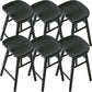 Contemporary Black Ash Solid Wood Armless Bar Stool with Footrest Black 6 Piece Set Clearhalo 'Bar Furniture' 'Bar Stools' 'bar_stools' 'furn' 'furn_bar_stools' 'Furniture' 'Kitchen & Dining Furniture' 7794907