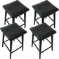 Contemporary Black Ash Solid Wood Armless Bar Stool with Footrest Matte Black 4 Piece Set Clearhalo 'Bar Furniture' 'Bar Stools' 'bar_stools' 'furn' 'furn_bar_stools' 'Furniture' 'Kitchen & Dining Furniture' 7794915