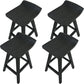 Contemporary Black Ash Solid Wood Armless Bar Stool with Footrest Antique Black 4 Piece Set Clearhalo 'Bar Furniture' 'Bar Stools' 'bar_stools' 'furn' 'furn_bar_stools' 'Furniture' 'Kitchen & Dining Furniture' 7794922