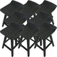 Contemporary Black Ash Solid Wood Armless Bar Stool with Footrest Antique Black 8 Piece Set Clearhalo 'Bar Furniture' 'Bar Stools' 'bar_stools' 'furn' 'furn_bar_stools' 'Furniture' 'Kitchen & Dining Furniture' 7794924