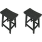 Contemporary Black Ash Solid Wood Armless Bar Stool with Footrest Textured Black 2 Piece Set Clearhalo 'Bar Furniture' 'Bar Stools' 'bar_stools' 'furn' 'furn_bar_stools' 'Furniture' 'Kitchen & Dining Furniture' 7794926