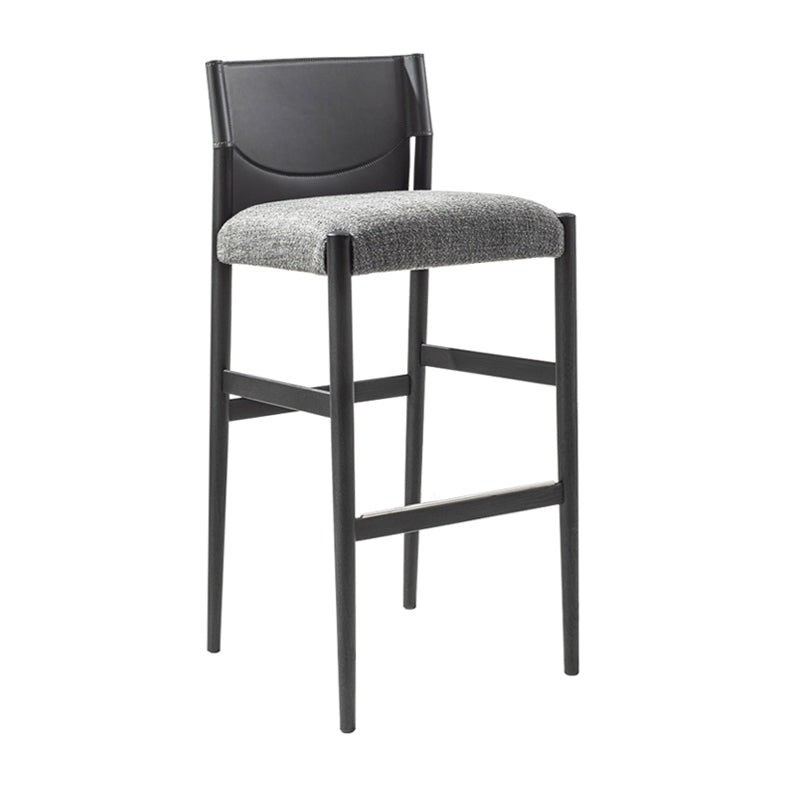 Contemporary Upholstered Armless Bar Stool with Solid Wood Legs 1 Piece Clearhalo 'Bar Furniture' 'Bar Stools' 'bar_stools' 'furn' 'furn_bar_stools' 'Furniture' 'Kitchen & Dining Furniture' 7794935