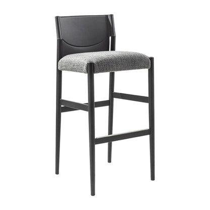 Contemporary Upholstered Armless Bar Stool with Solid Wood Legs 1 Piece Clearhalo 'Bar Furniture' 'Bar Stools' 'bar_stools' 'furn' 'furn_bar_stools' 'Furniture' 'Kitchen & Dining Furniture' 7794935