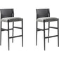 Contemporary Upholstered Armless Bar Stool with Solid Wood Legs 2 Piece Set Clearhalo 'Bar Furniture' 'Bar Stools' 'bar_stools' 'furn' 'furn_bar_stools' 'Furniture' 'Kitchen & Dining Furniture' 7794936
