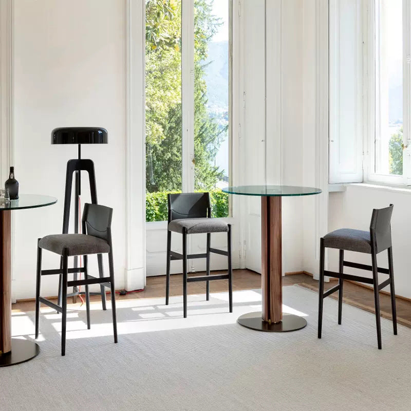 Contemporary Upholstered Armless Bar Stool with Solid Wood Legs Clearhalo 'Bar Furniture' 'Bar Stools' 'bar_stools' 'furn' 'furn_bar_stools' 'Furniture' 'Kitchen & Dining Furniture' 7794937