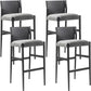 Contemporary Upholstered Armless Bar Stool with Solid Wood Legs 4 Piece Set Clearhalo 'Bar Furniture' 'Bar Stools' 'bar_stools' 'furn' 'furn_bar_stools' 'Furniture' 'Kitchen & Dining Furniture' 7794938