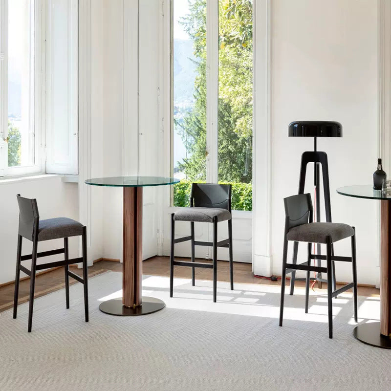 Contemporary Upholstered Armless Bar Stool with Solid Wood Legs Clearhalo 'Bar Furniture' 'Bar Stools' 'bar_stools' 'furn' 'furn_bar_stools' 'Furniture' 'Kitchen & Dining Furniture' 7794941