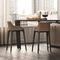 Faux Leather Upholstered Arm Bar Stool with Solid Wood Legs for Home Clearhalo 'Bar Furniture' 'Bar Stools' 'bar_stools' 'furn' 'furn_bar_stools' 'Furniture' 'Kitchen & Dining Furniture' 7794952