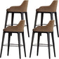 Faux Leather Upholstered Arm Bar Stool with Solid Wood Legs for Home Brown 4 Piece Set Clearhalo 'Bar Furniture' 'Bar Stools' 'bar_stools' 'furn' 'furn_bar_stools' 'Furniture' 'Kitchen & Dining Furniture' 7794959