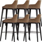Faux Leather Upholstered Arm Bar Stool with Solid Wood Legs for Home Brown 6 Piece Set Clearhalo 'Bar Furniture' 'Bar Stools' 'bar_stools' 'furn' 'furn_bar_stools' 'Furniture' 'Kitchen & Dining Furniture' 7794960