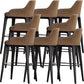 Faux Leather Upholstered Arm Bar Stool with Solid Wood Legs for Home Brown 8 Piece Set Clearhalo 'Bar Furniture' 'Bar Stools' 'bar_stools' 'furn' 'furn_bar_stools' 'Furniture' 'Kitchen & Dining Furniture' 7794961