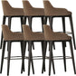 Sgabello da bar imbottito in ecopelle con base in legno massello per la casa