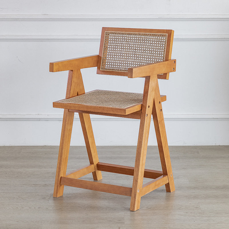 Eigentijdse lage rug vast hout gewapende barkruk met voetsteun