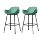 Modern Style Backrest Arm Counter Stool with Metal Base and Leather Cushion Blue 2 Piece Set Clearhalo 'Bar Furniture' 'Bar Stools' 'bar_stools' 'furn' 'furn_bar_stools' 'Furniture' 'Kitchen & Dining Furniture' 7795062