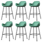 Modern Style Backrest Arm Counter Stool with Metal Base and Leather Cushion Blue 6 Piece Set Clearhalo 'Bar Furniture' 'Bar Stools' 'bar_stools' 'furn' 'furn_bar_stools' 'Furniture' 'Kitchen & Dining Furniture' 7795066