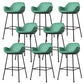 Modern Style Backrest Arm Counter Stool with Metal Base and Leather Cushion Blue 8 Piece Set Clearhalo 'Bar Furniture' 'Bar Stools' 'bar_stools' 'furn' 'furn_bar_stools' 'Furniture' 'Kitchen & Dining Furniture' 7795067