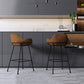 Modern Style Backrest Arm Counter Stool with Metal Base and Leather Cushion Clearhalo 'Bar Furniture' 'Bar Stools' 'bar_stools' 'furn' 'furn_bar_stools' 'Furniture' 'Kitchen & Dining Furniture' 7795068