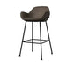 Modern Style Backrest Arm Counter Stool with Metal Base and Leather Cushion Khaki 1 Piece Clearhalo 'Bar Furniture' 'Bar Stools' 'bar_stools' 'furn' 'furn_bar_stools' 'Furniture' 'Kitchen & Dining Furniture' 7795070