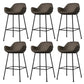Modern Style Backrest Arm Counter Stool with Metal Base and Leather Cushion Khaki 6 Piece Set Clearhalo 'Bar Furniture' 'Bar Stools' 'bar_stools' 'furn' 'furn_bar_stools' 'Furniture' 'Kitchen & Dining Furniture' 7795076