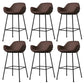 Modern Style Backrest Arm Counter Stool with Metal Base and Leather Cushion Brown 6 Piece Set Clearhalo 'Bar Furniture' 'Bar Stools' 'bar_stools' 'furn' 'furn_bar_stools' 'Furniture' 'Kitchen & Dining Furniture' 7795083