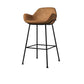 Modern Style Backrest Arm Counter Stool with Metal Base and Leather Cushion Light Brown 1 Piece Clearhalo 'Bar Furniture' 'Bar Stools' 'bar_stools' 'furn' 'furn_bar_stools' 'Furniture' 'Kitchen & Dining Furniture' 7795085
