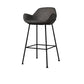 Modern Style Backrest Arm Counter Stool with Metal Base and Leather Cushion Grey 1 Piece Clearhalo 'Bar Furniture' 'Bar Stools' 'bar_stools' 'furn' 'furn_bar_stools' 'Furniture' 'Kitchen & Dining Furniture' 7795090