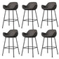 Modern Style Backrest Arm Counter Stool with Metal Base and Leather Cushion Grey 6 Piece Set Clearhalo 'Bar Furniture' 'Bar Stools' 'bar_stools' 'furn' 'furn_bar_stools' 'Furniture' 'Kitchen & Dining Furniture' 7795093