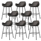 Modern Style Backrest Arm Counter Stool with Metal Base and Leather Cushion Grey 8 Piece Set Clearhalo 'Bar Furniture' 'Bar Stools' 'bar_stools' 'furn' 'furn_bar_stools' 'Furniture' 'Kitchen & Dining Furniture' 7795094