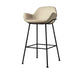 Modern Style Backrest Arm Counter Stool with Metal Base and Leather Cushion Off-White 1 Piece Clearhalo 'Bar Furniture' 'Bar Stools' 'bar_stools' 'furn' 'furn_bar_stools' 'Furniture' 'Kitchen & Dining Furniture' 7795095