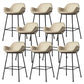 Modern Style Backrest Arm Counter Stool with Metal Base and Leather Cushion Off-White 8 Piece Set Clearhalo 'Bar Furniture' 'Bar Stools' 'bar_stools' 'furn' 'furn_bar_stools' 'Furniture' 'Kitchen & Dining Furniture' 7795099