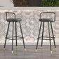 Contemporary Metal Backrest Counter High Stool with Leather Cushion Clearhalo 'Bar Furniture' 'Bar Stools' 'bar_stools' 'furn' 'furn_bar_stools' 'Furniture' 'Kitchen & Dining Furniture' 7795216