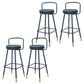 Contemporary Metal Backrest Counter High Stool with Leather Cushion 4 Piece Set Clearhalo 'Bar Furniture' 'Bar Stools' 'bar_stools' 'furn' 'furn_bar_stools' 'Furniture' 'Kitchen & Dining Furniture' 7795218
