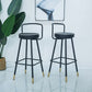 Contemporary Metal Backrest Counter High Stool with Leather Cushion Clearhalo 'Bar Furniture' 'Bar Stools' 'bar_stools' 'furn' 'furn_bar_stools' 'Furniture' 'Kitchen & Dining Furniture' 7795221