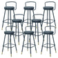 Contemporary Metal Backrest Counter High Stool with Leather Cushion 8 Piece Set Clearhalo 'Bar Furniture' 'Bar Stools' 'bar_stools' 'furn' 'furn_bar_stools' 'Furniture' 'Kitchen & Dining Furniture' 7795222