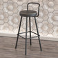 Contemporary Metal Backrest Counter High Stool with Leather Cushion Clearhalo 'Bar Furniture' 'Bar Stools' 'bar_stools' 'furn' 'furn_bar_stools' 'Furniture' 'Kitchen & Dining Furniture' 7795223